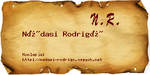 Nádasi Rodrigó névjegykártya